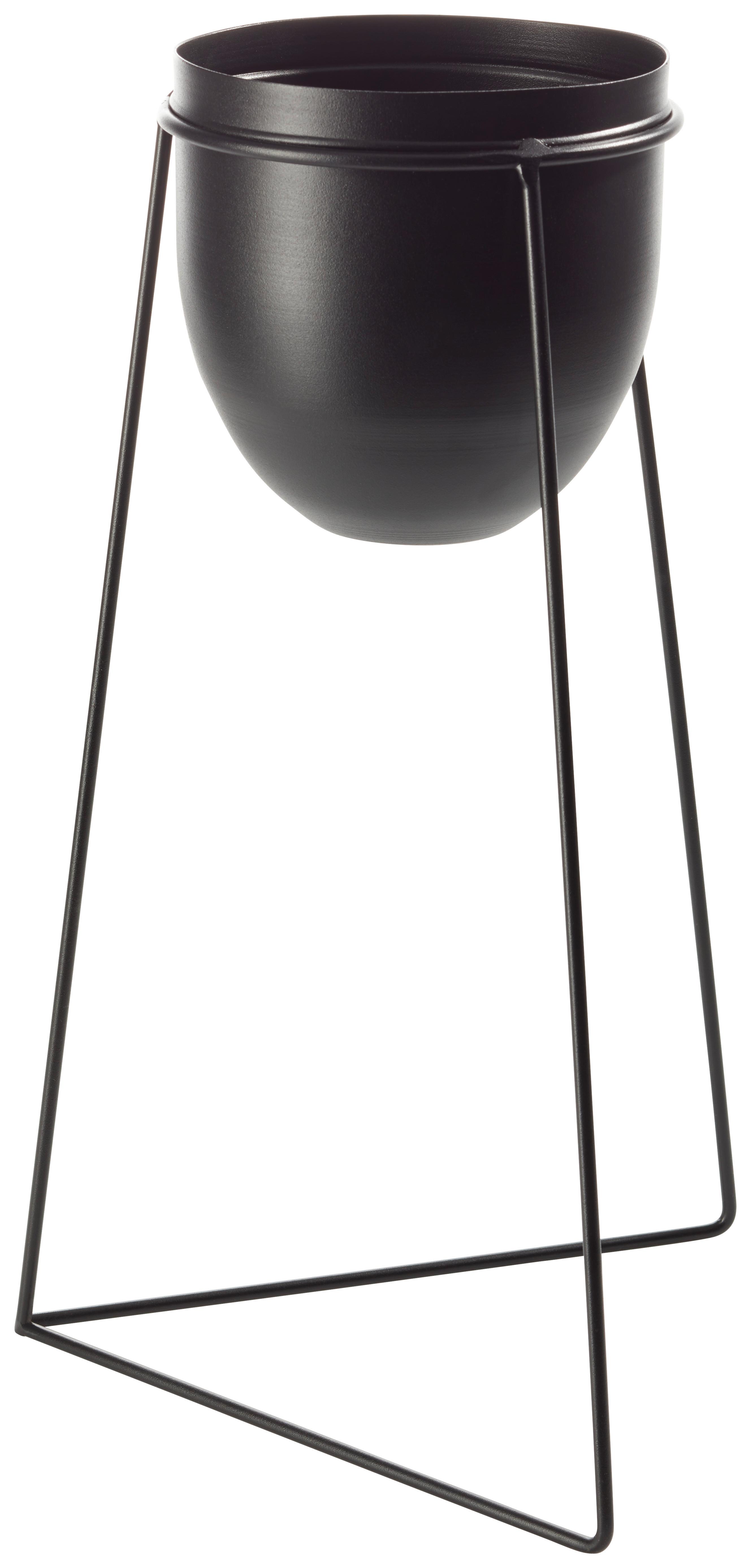 Übertopf Urbanus In Schwarz - Schwarz, Basics, Metall (24/40cm) - Modern Living