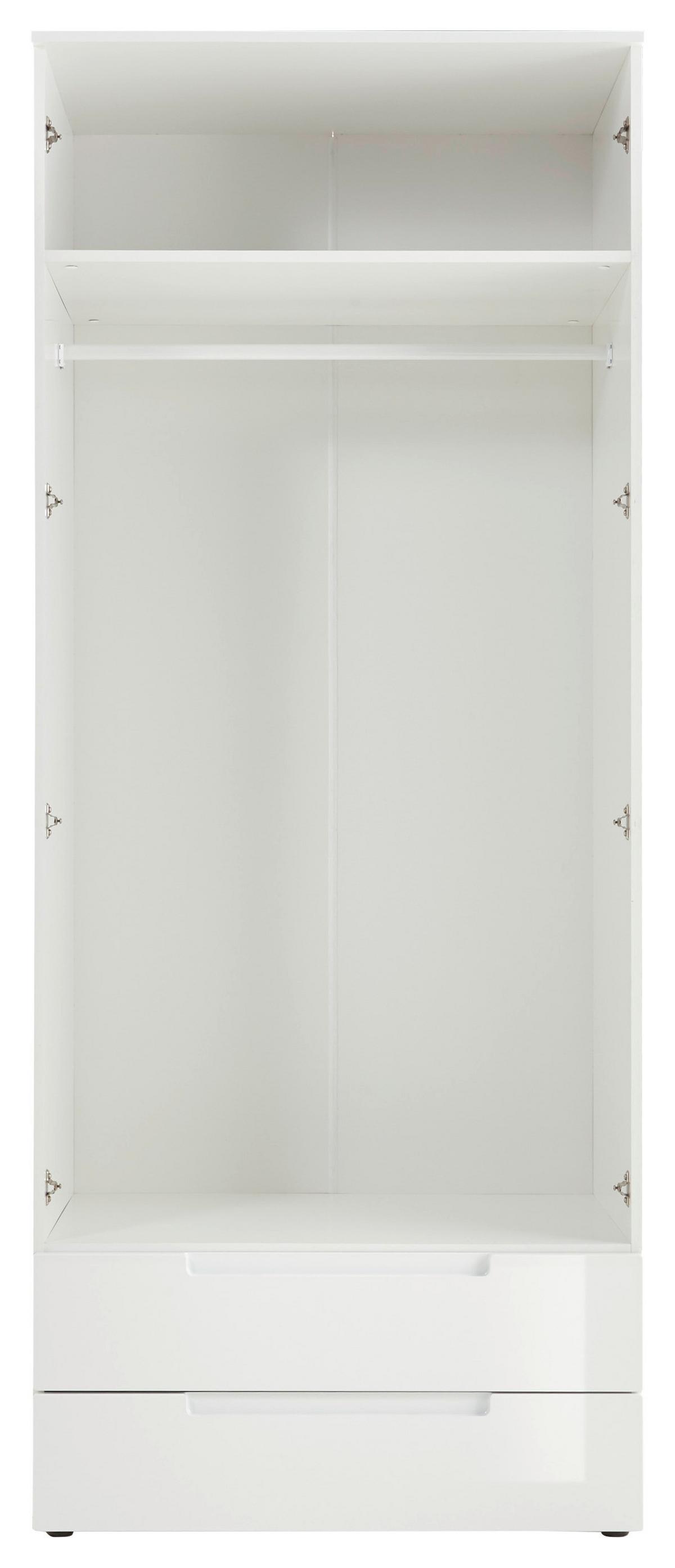 Omara Za Oblačila Spice, Bela, Visoki Sijaj, 84 Cm - bela, Moderno, leseni material (84/208/57cm) - MID.YOU