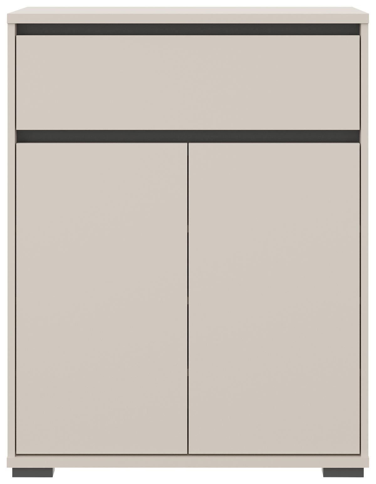 SZAFKA NA BUTY LINE - antracytowy/kaszmir, Modern, materiał drewnopochodny/tworzywo sztuczne (80/108,8/38cm) - Xora