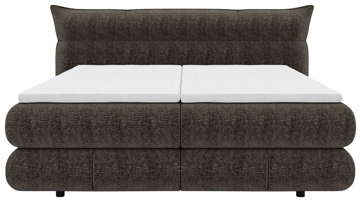 Boxspringbett Auris Braun ca. 180x200cm - Schwarz/Braun, KONVENTIONELL, Kunststoff/Textil (180/200cm) - Sembella