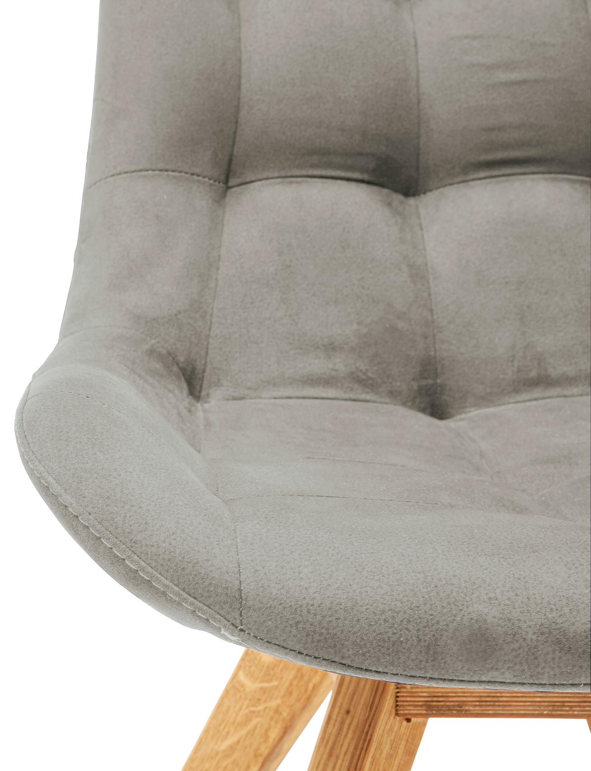 KRZESŁO BELFAST - jasnoszary, Konventionell, tkanina/drewno (56/84/63cm) - Carryhome