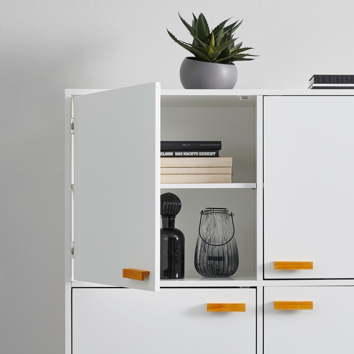 KOMODA MILAN - biały, Modern, drewno (120/132/52,5cm) - Bessagi Home