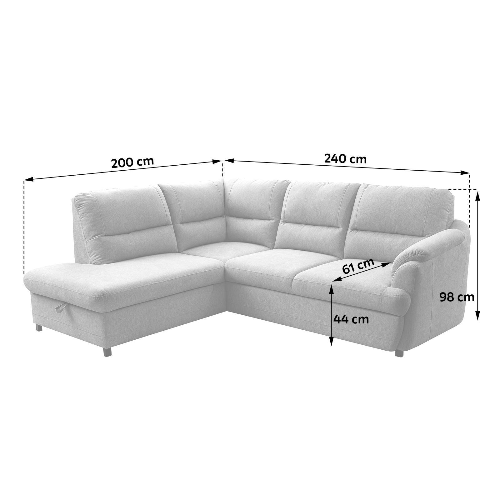 Kutna Garnitura Gusto - crna/sivo-bež, Basics, tekstil/drvo (200/240cm) - Modern Living
