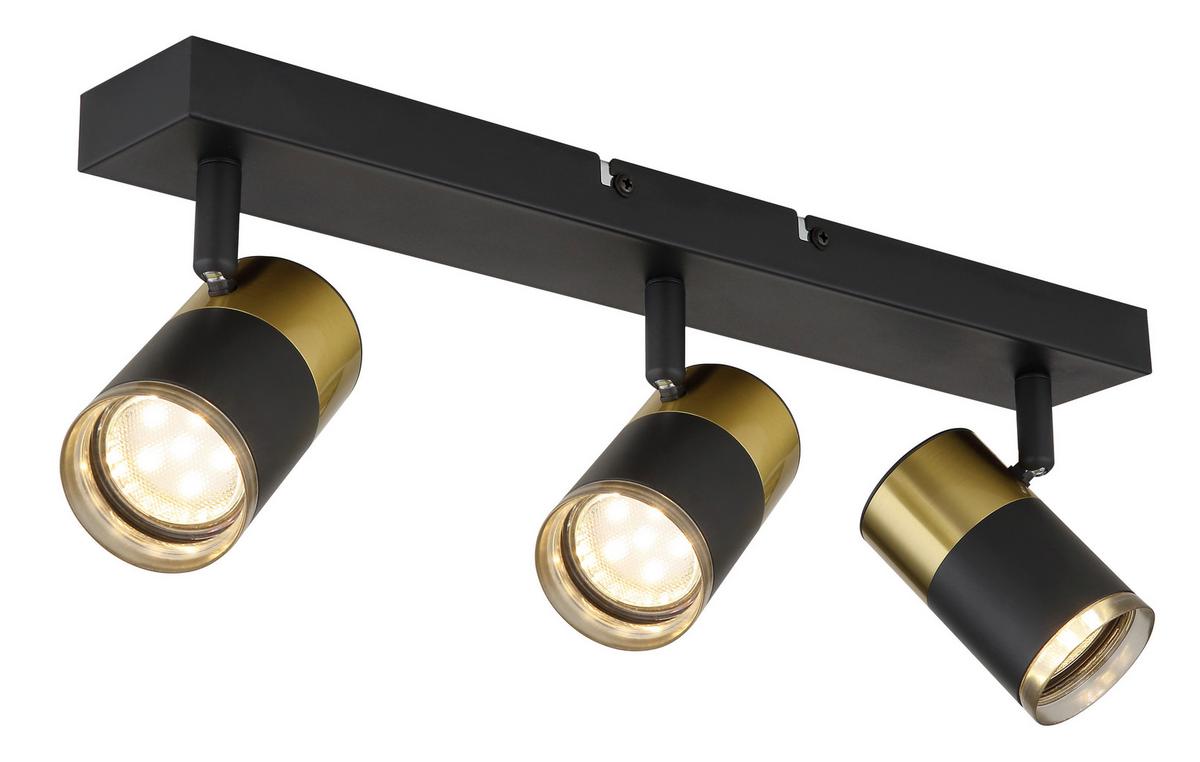 Strahler Brisbon Schwarz max. 25 Watt - Dunkelgrau/Schwarz, Design, Kunststoff/Metall (41/6/12cm) - Globo