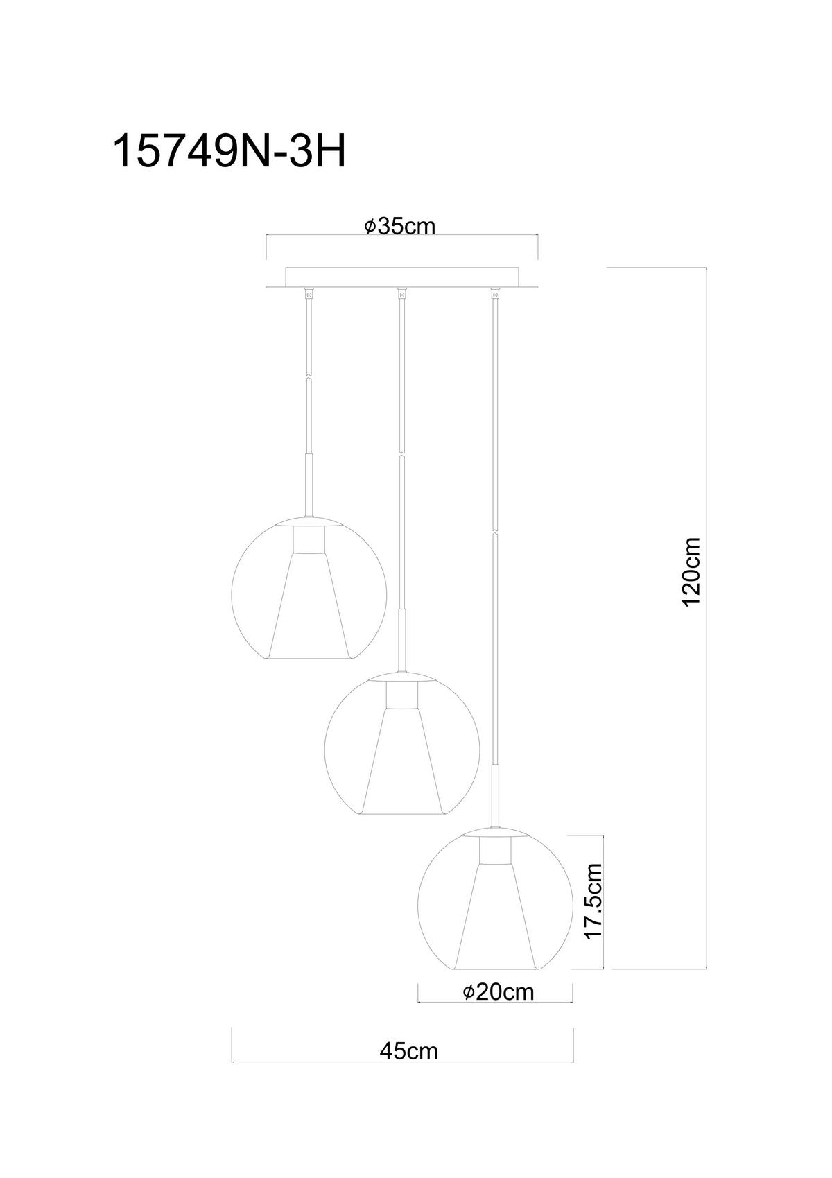 Viseća Svjetiljka Barry - bijela/boje nikla, Basics, staklo/metal (45/120cm) - Globo