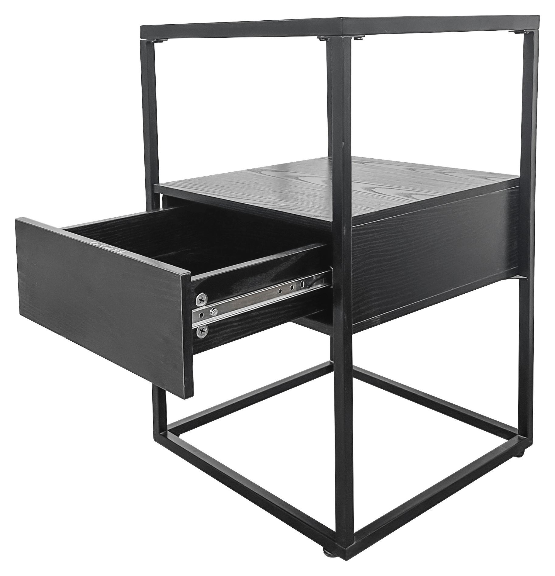 Stočić Noah - crna, Moderno, staklo/metal (40/62/40cm) - Modern Living
