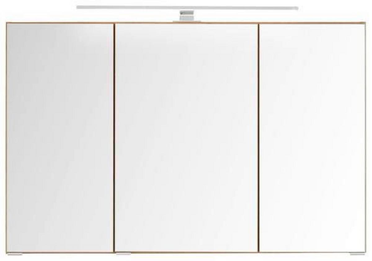 Omara Z Ogledalom Florida, Barva Hrasta, Led - barve kroma/barve hrasta, Moderno, kovina/steklo (100/64/20cm) - Premium Living