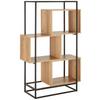 HYLLA ADRIAN -EXKLUSIV- - svart/naturfärgad, Modern, metall/trämaterial (80/126/33,2cm) - Mömax