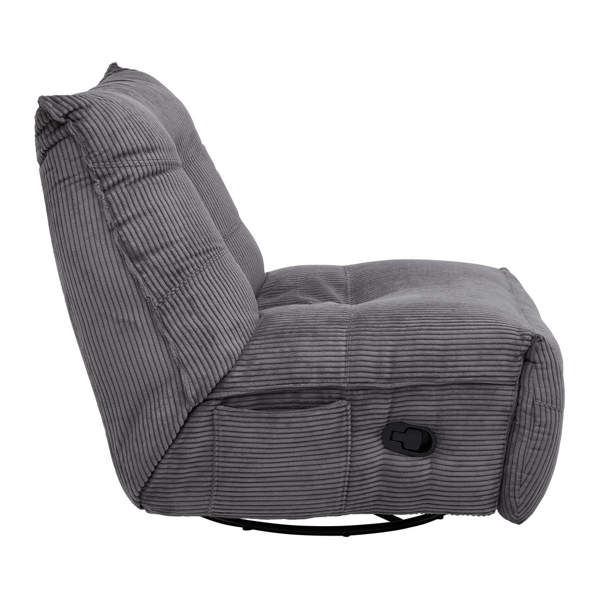Relax Fotel Alura - sötétszürke, Modern, textil/fa (90/92/90cm) - Bessagi Home