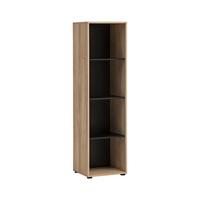 Aktenregal Emmik Schwarz/Eichefarben - Eichefarben/Schwarz, MODERN, Holzwerkstoff/Kunststoff (44,8/163,6/41cm) - MID.YOU