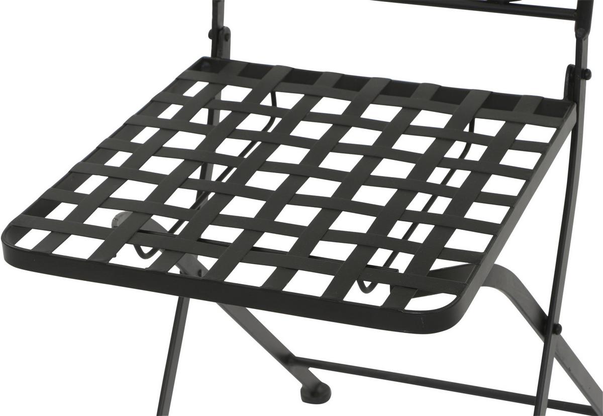 Gartenstuhl Schwarz Mosaik klappbar - Multicolor/Schwarz, MODERN, Keramik/Metall (39/88,5/49,5cm) - Siena Garden