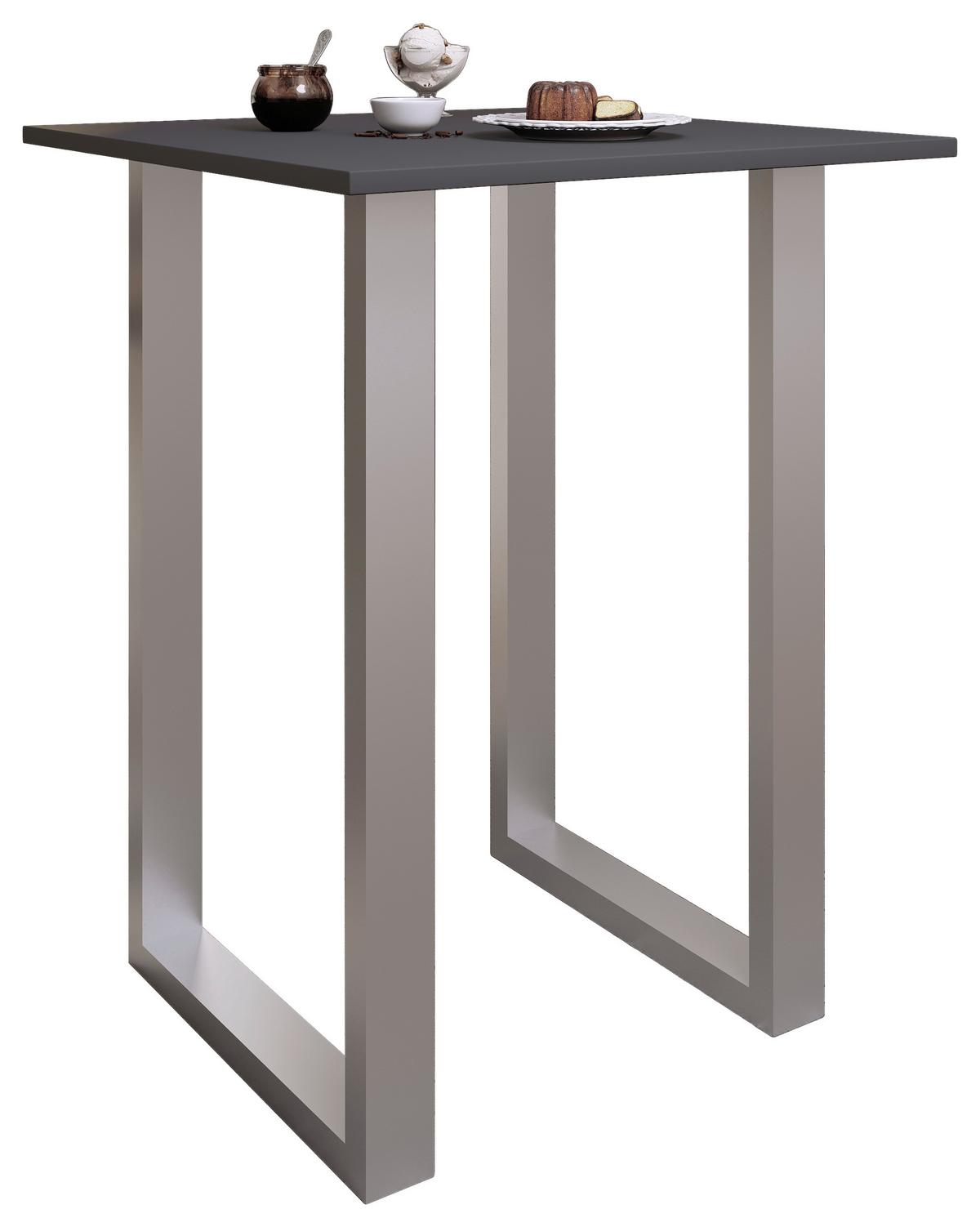 BARTISCH XONA B 80X80 - Anthrazit/Silberfarben, Konventionell, Holzwerkstoff/Metall (80/102/80cm)