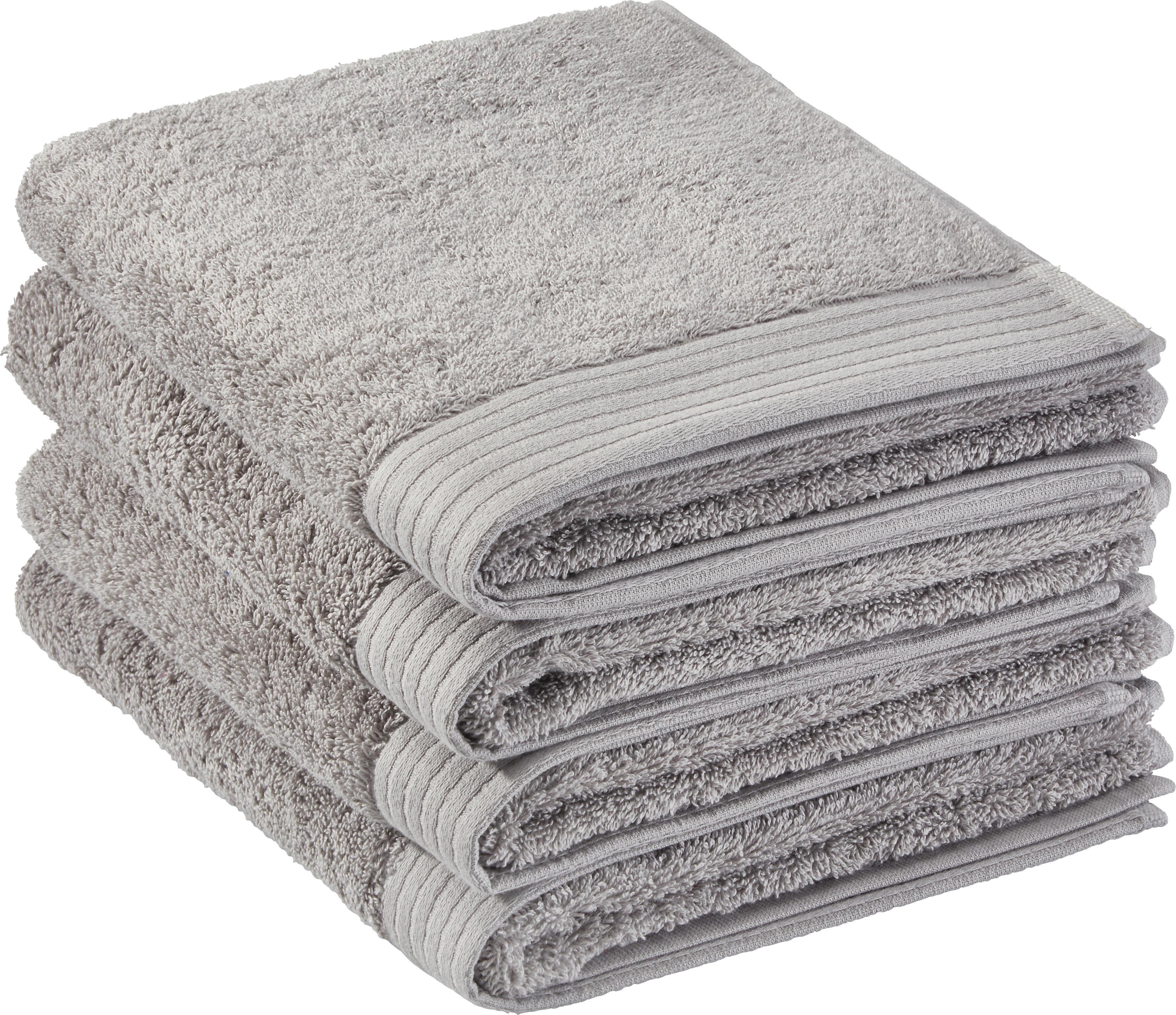 Handtuch Dolly ca.50x100cm - Hellgrau, KONVENTIONELL, Textil (50/100cm) - Bessagi Home