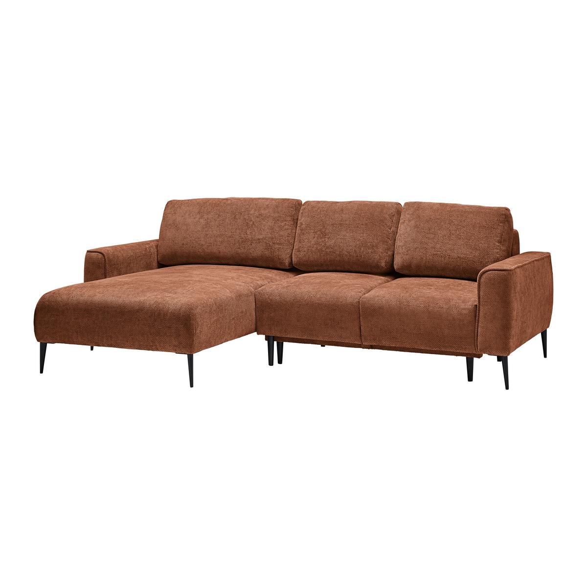 Ecksofa Custom Terracotta - Terracotta/Schwarz, MODERN, Textil/Metall (164/85/255cm) - Mömax