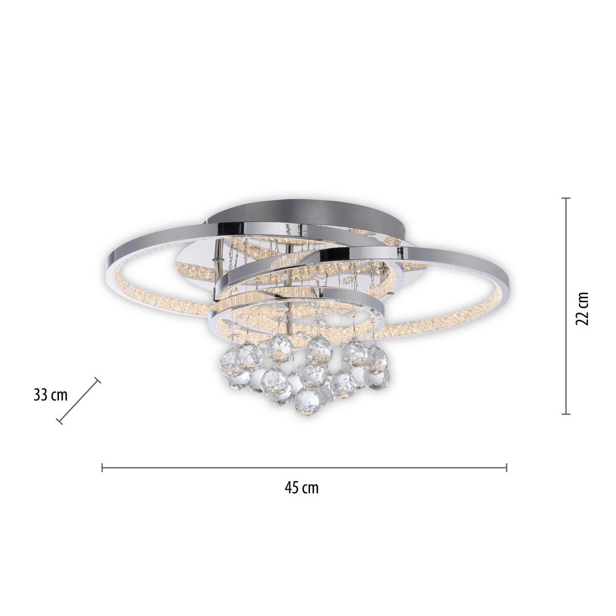 LAMPA SUFITOWA LED 6267-17 ROTAZO - kolor chromowy, Design, metal/szkło (45/33/22cm) - Paul Neuhaus