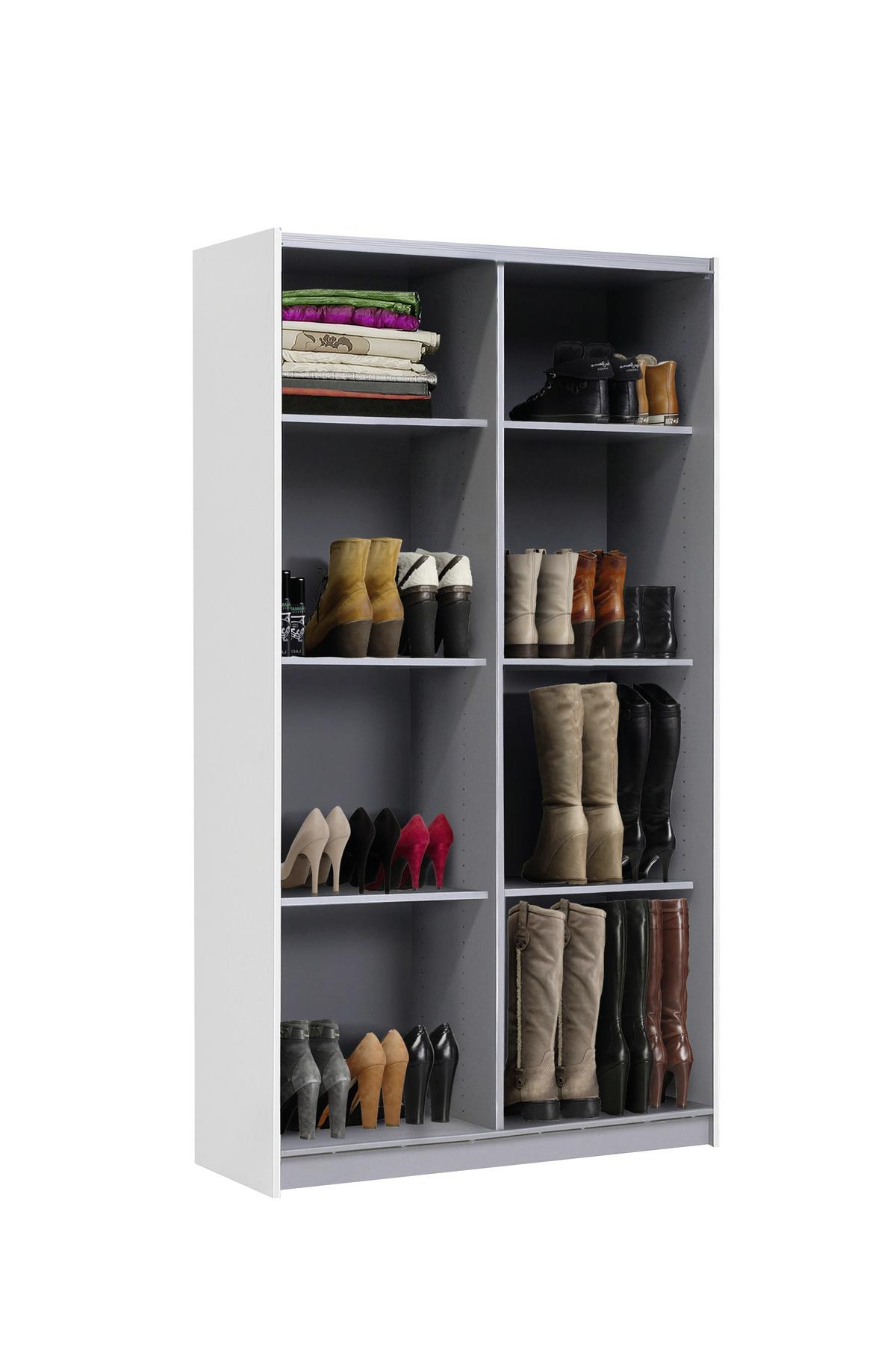 Večnamenska Omara Dallas, Bela - bela/barve aluminija, Design, kovina/leseni material (120/190,5/42cm) - Carryhome