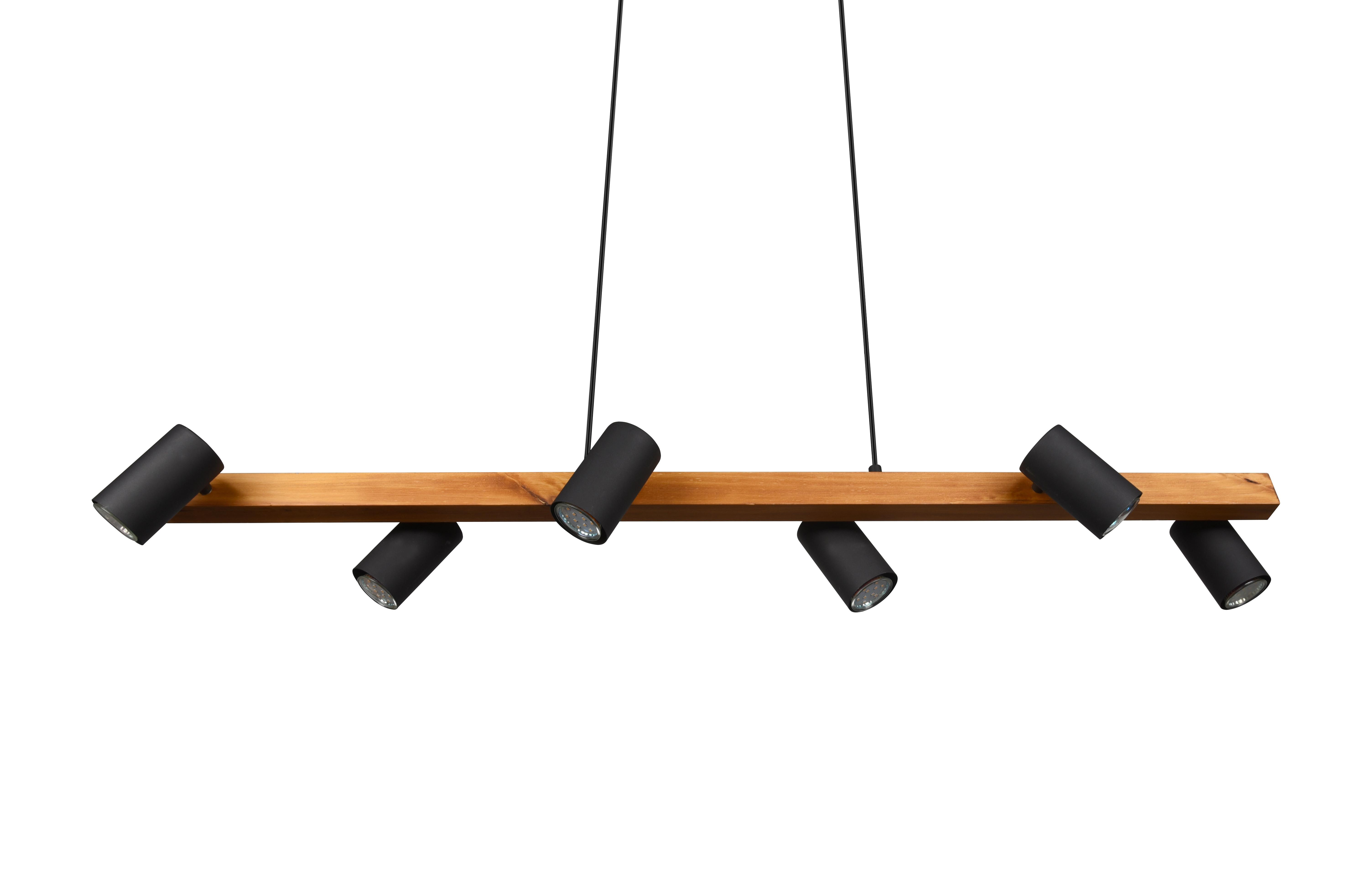 Hängeleuchte Marley Schwarz max. 35 Watt - Schwarz, Basics, Holz/Metall (115/20/150cm) - Trio Leuchten