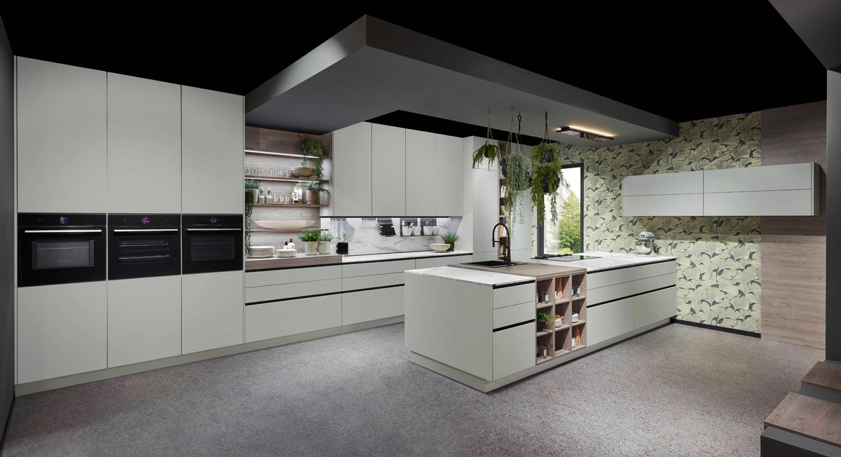 ZABUDOWA KUCHENNA SYDNEY - magnolia/kolor srebrny, Modern, materiał drewnopochodny - Vertico