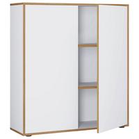 Aktenschrank Weiss/honigeiche - Honigeiche/Weiss, Design, Holzwerkstoff (100/110/33cm) - P & B