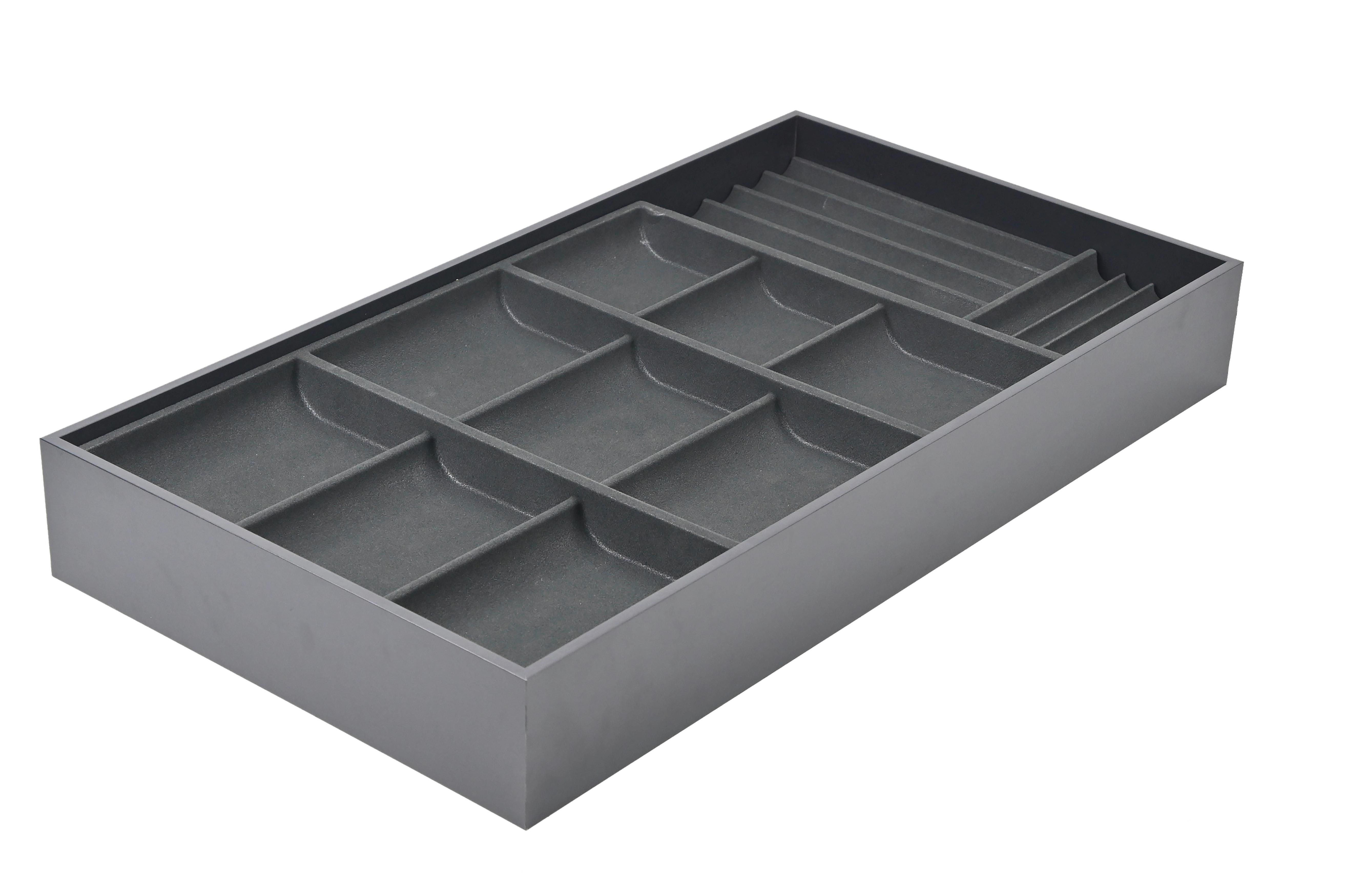 Schmuckbox Unit - L in Grau - Grau, Konventionell, Holzwerkstoff/Textil (79,5/43/10,5cm) - Premium Living