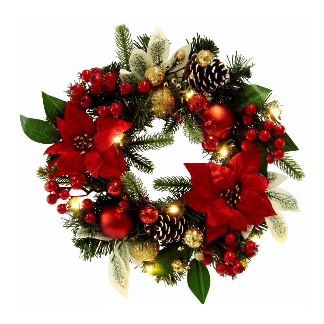 WIENIEC 244354RGO - zielony/czerwony, Natur, tworzywo sztuczne/materiały naturalne (30cm) - X-Mas