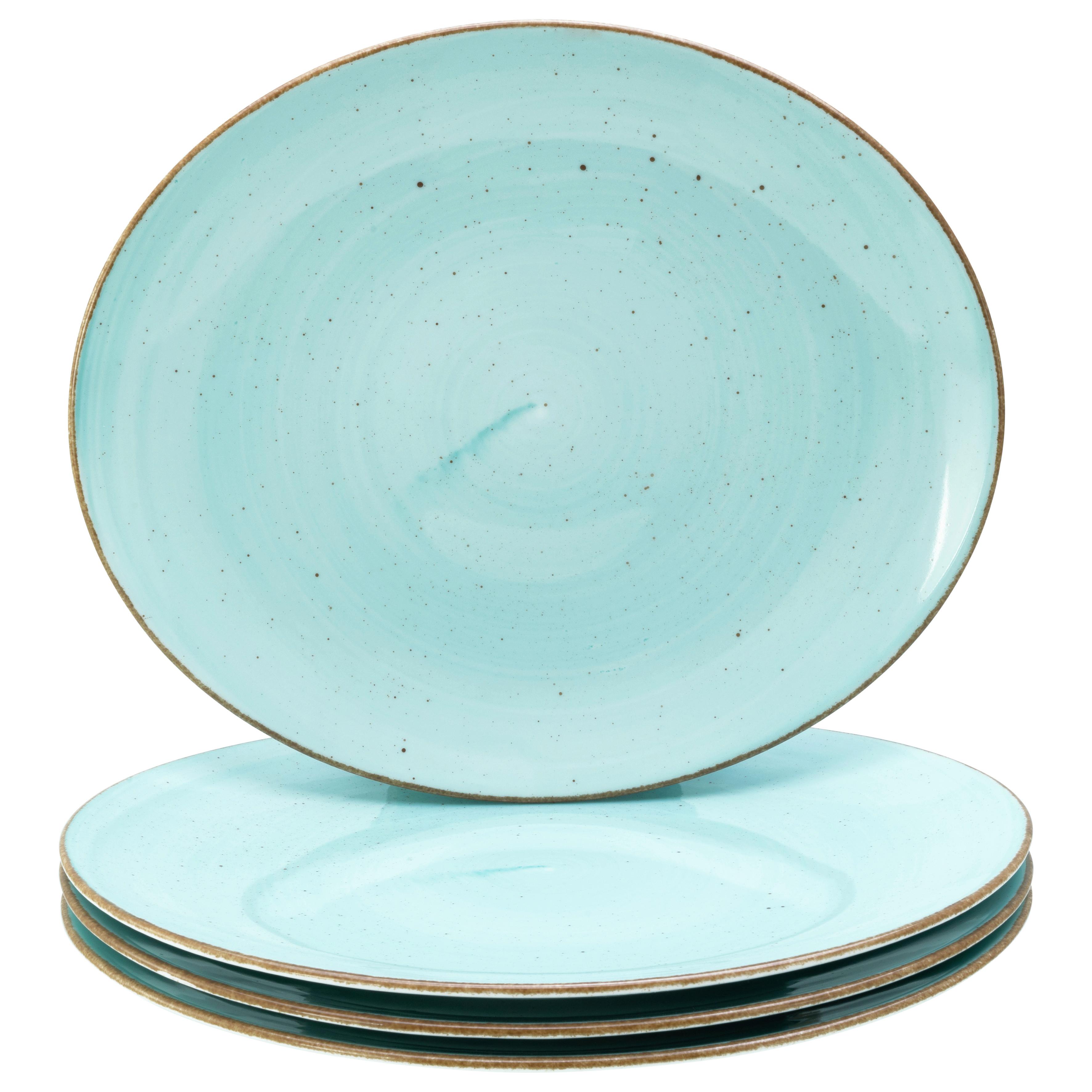 Set Krožnikov Za Zrezke Aqua, 4-Delni - svetlo modra, Basics, keramika (30,5/26cm) - Creatable