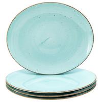 Set Krožnikov Za Zrezke Aqua, 4-Delni - svetlo modra, Basics, keramika (30,5/26cm) - Creatable