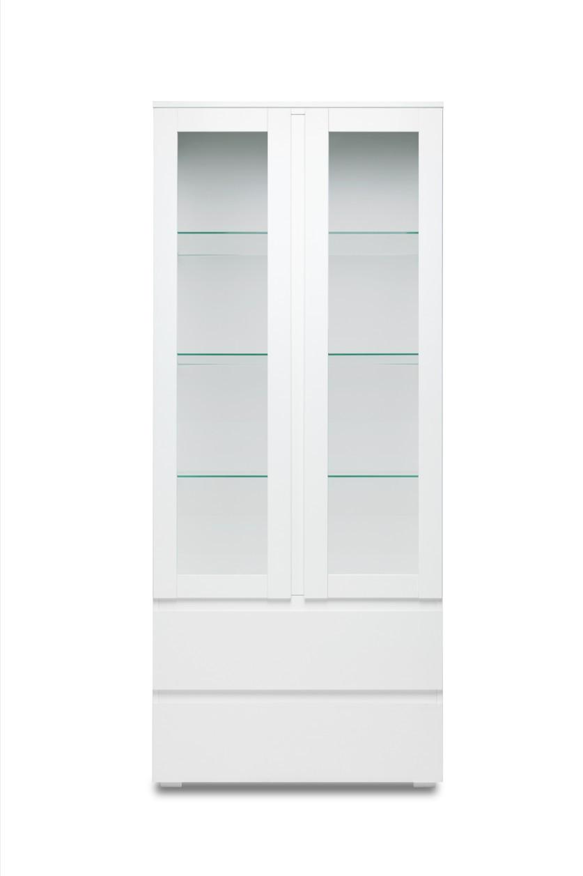 Vitrina Image 50, Bela - srebrne barve/bela, Konvencionalno, steklo/leseni material (80/191/40cm) - Livetastic