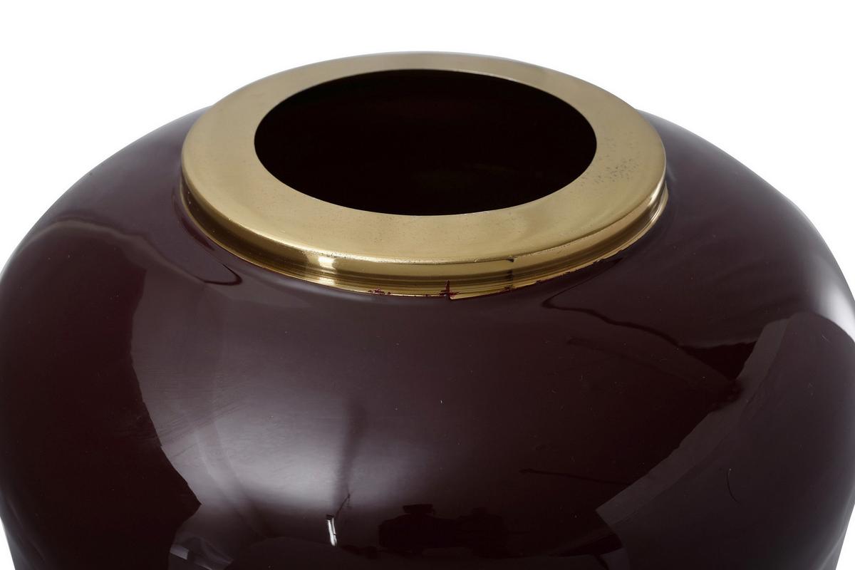 Bodenvase Art Deco Goldfarben/Beere - Beere/Goldfarben, Trend, Metall (30/81cm) - Kayoom
