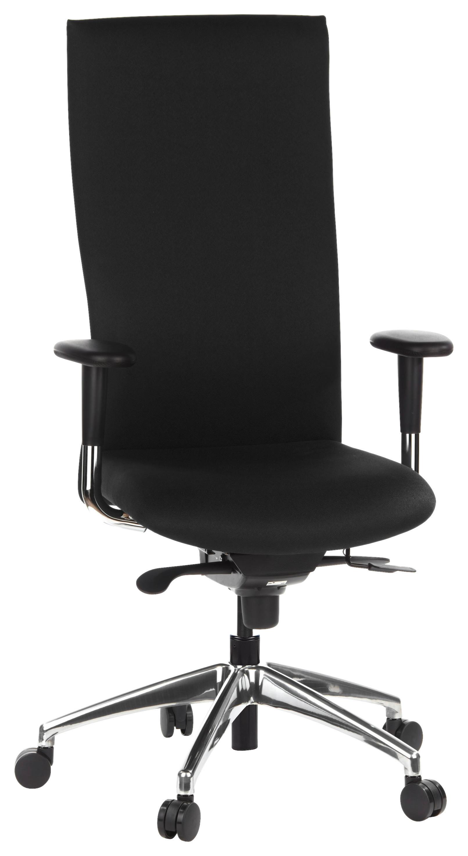 Pisarniški Stol Office-tec, Črna - črna/barve aluminija, Moderno, kovina/umetna masa (58/131/54cm) - MID.YOU