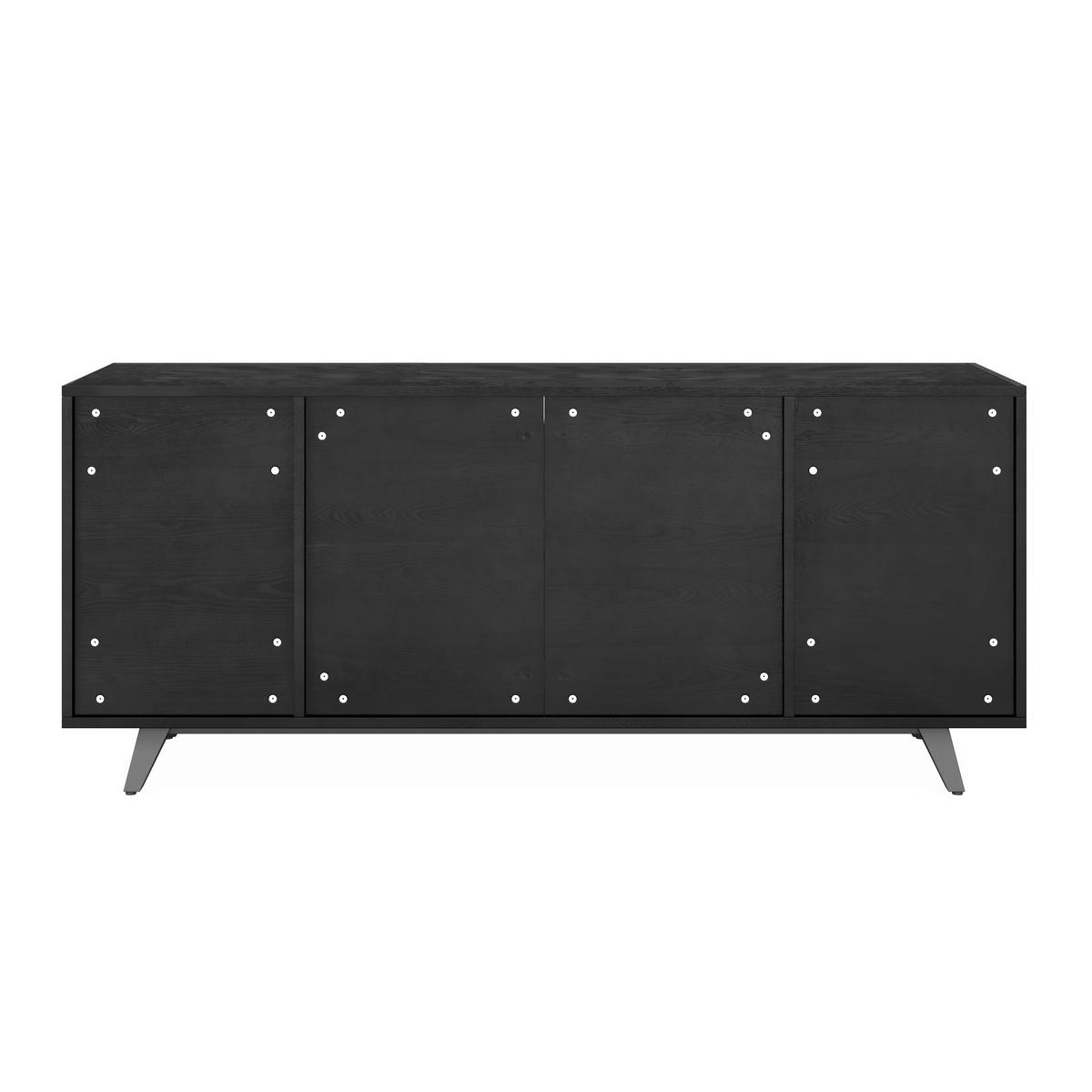 Sideboard Zelia Holz/Glas Schwarz - Schwarz, MODERN, Glas/Holz (180/77/45cm) - Bessagi Home