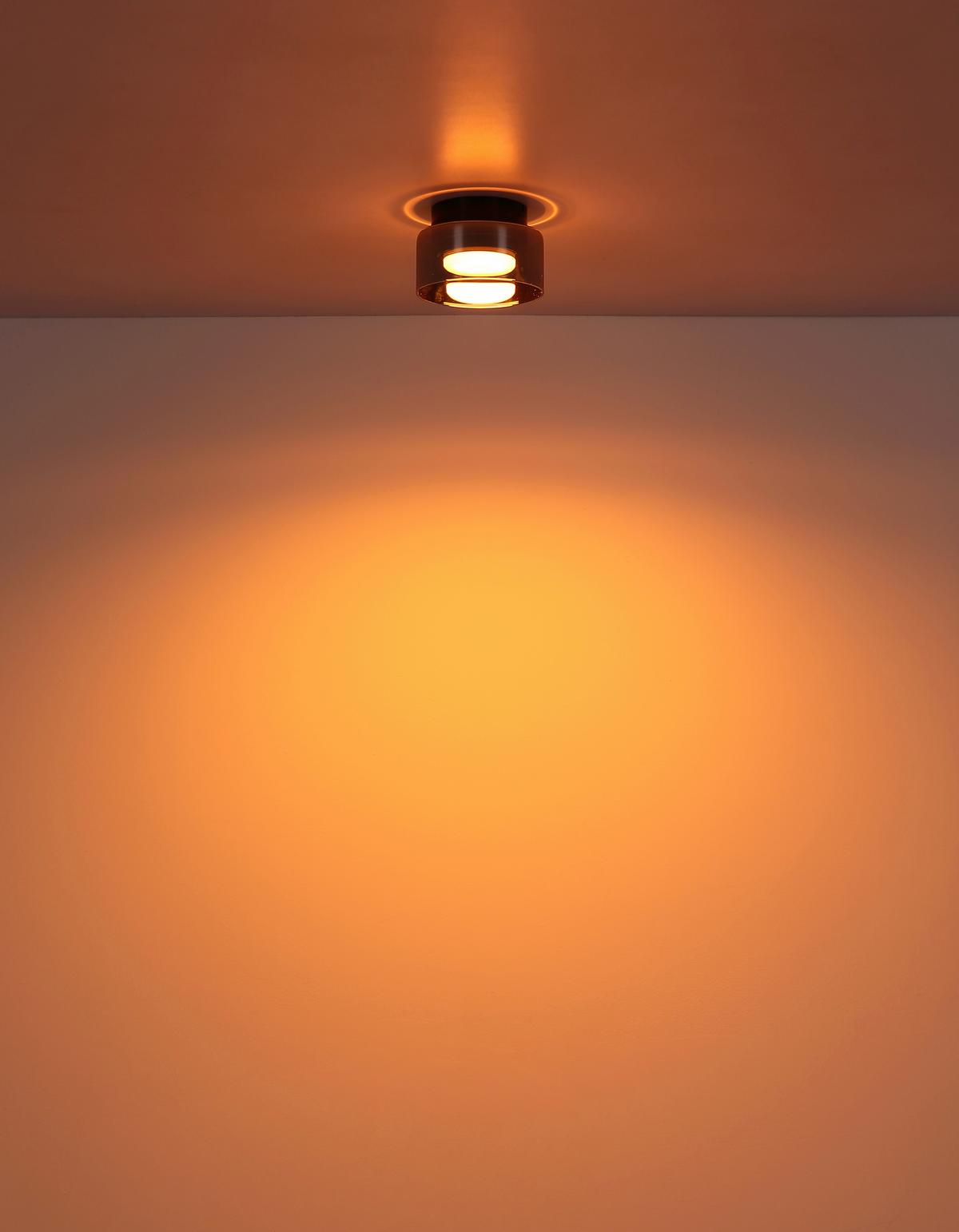 Led-deckenleuchte 16055ds Higgins - Schwarz/Grau, Design, Glas/Metall (13/8,5cm) - Globo