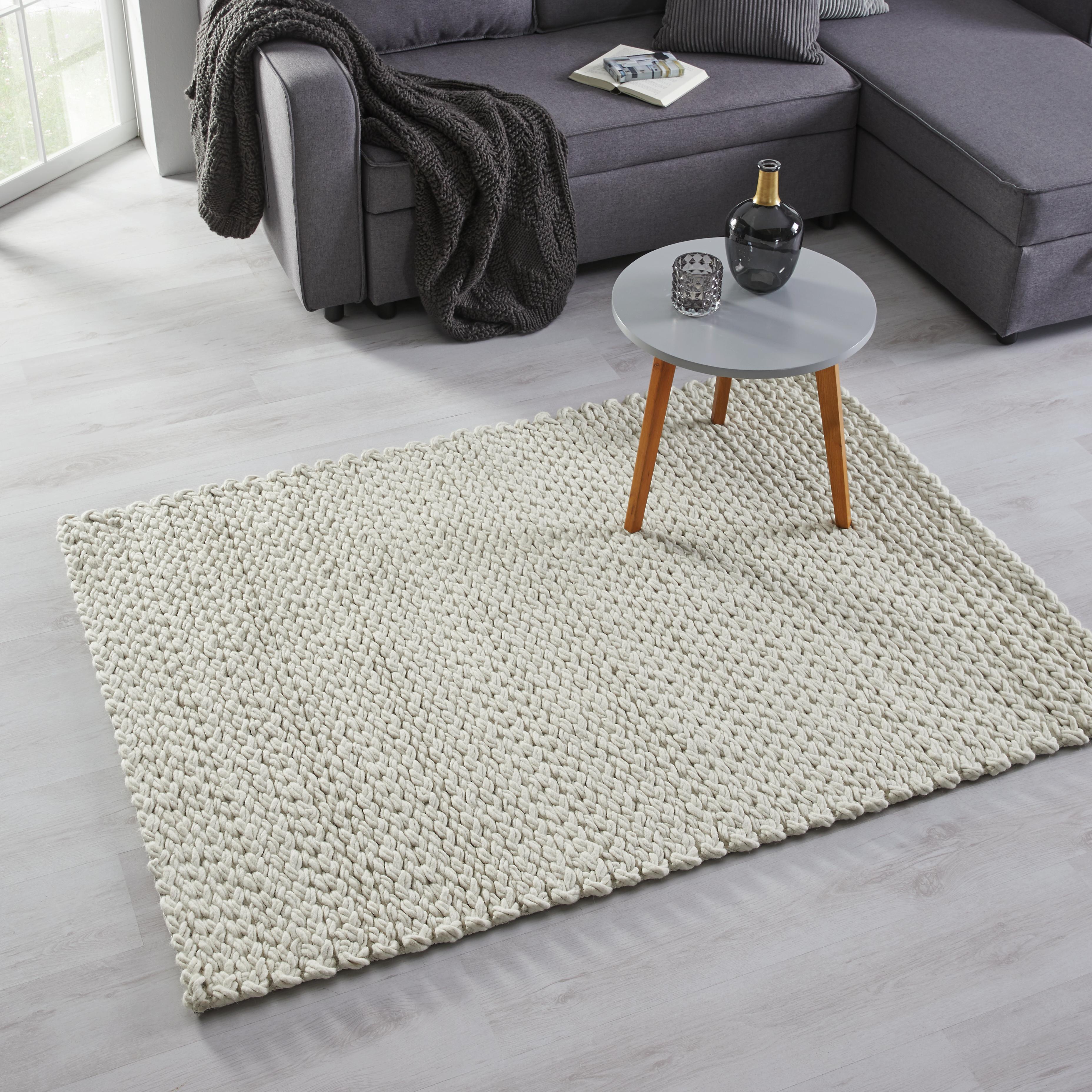 Handwebteppich in Naturfarben ca.120x170cm 'Kordula' - Naturfarben, MODERN, Textil (120/170cm) - Bessagi Home