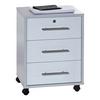 Rollcontainer Office Edition Grau/Weiß - Edelstahlfarben/Weiß Hochglanz, MODERN, Holzwerkstoff/Kunststoff (44/58/40cm) - MID.YOU