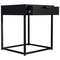 Nočna Omarica Flokas S, Črna - črna, Moderno, umetna masa/leseni material (43/50/41cm) - MID.YOU