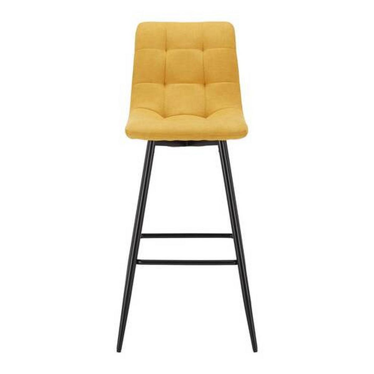 ZESTAW STOŁKÓW BAROWYCH LUKA - czarny/żółty, Modern, metal/drewno (42,5/100/49cm) - Bessagi Home