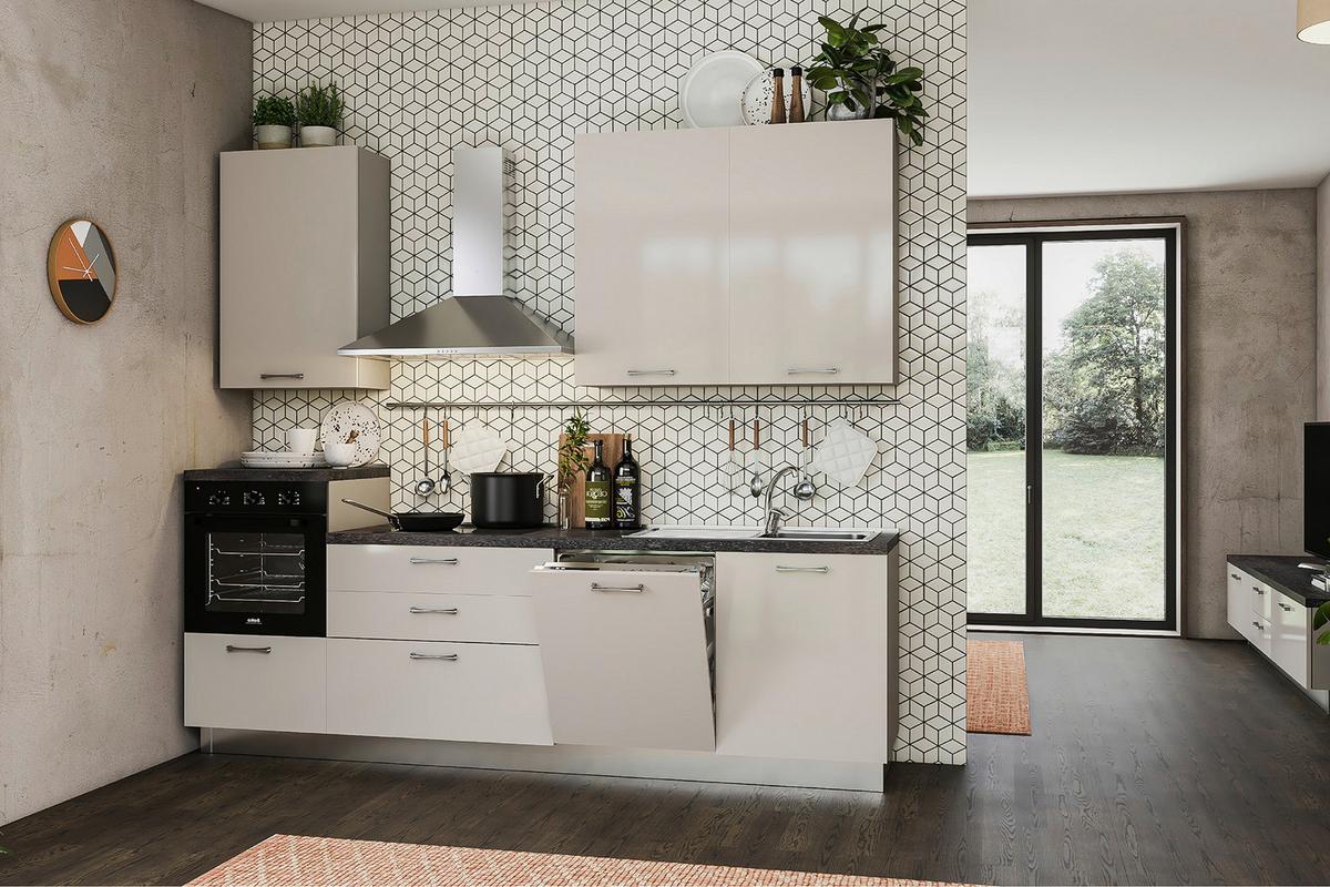 Blok Kuhinja Sa Uređajima Lara - boja aluminijuma/kapućino, Moderno, pločasti materijal (270/240/60cm) - Modern Living
