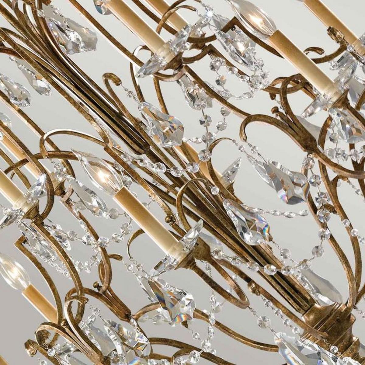 Csillár Fe-Valentina12 - bronzszínű, Natur, üveg/fém (92.6/125.2cm) - Elstead Lighting