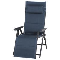 Garten-Relaxsessel klappbar Premium Aluminium - Anthrazit/Dunkelblau, KONVENTIONELL, Textil/Metall (69/124/84cm) - Siena Garden