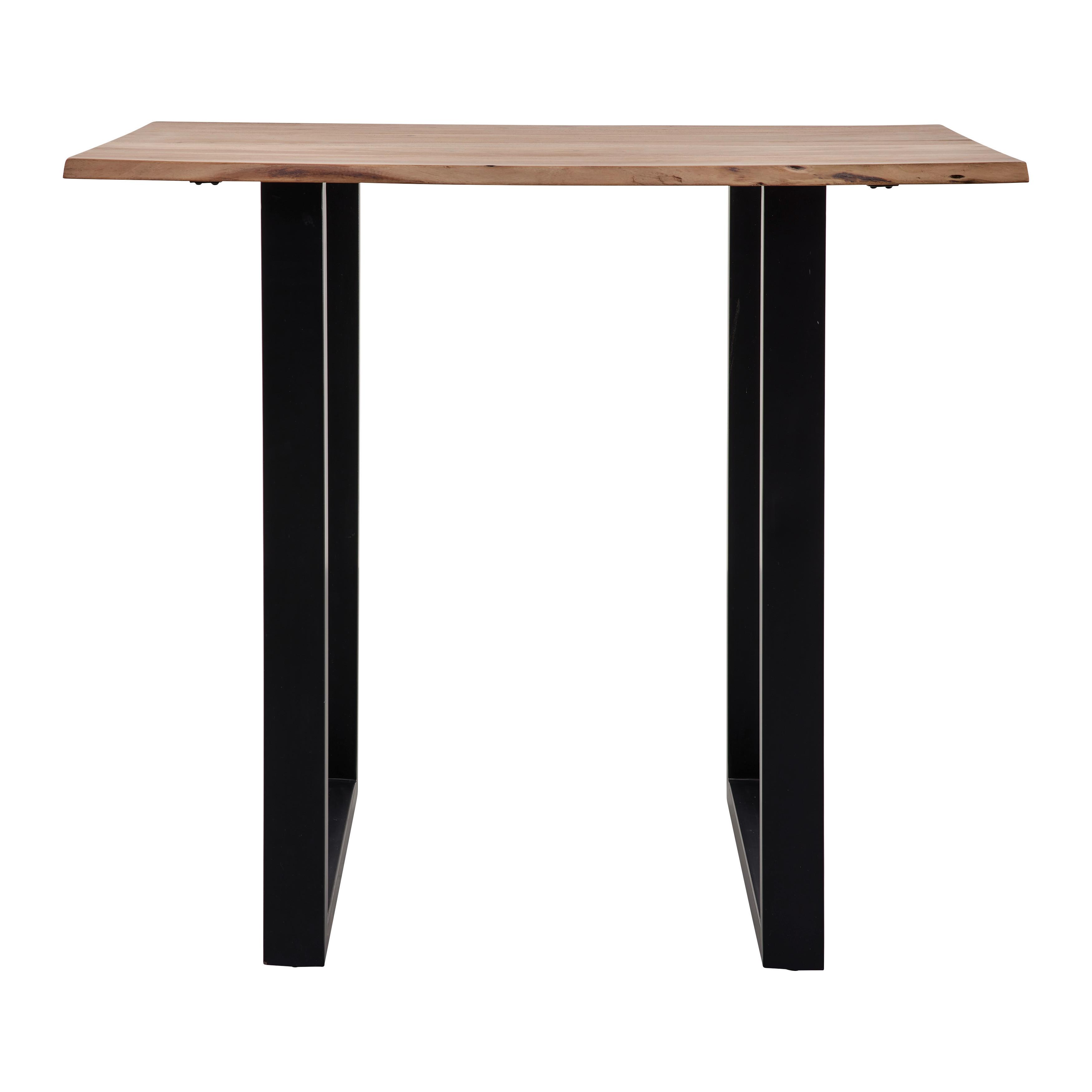 STÓŁ BAROWY FINN - kolor akacjowy/czarny, Modern, metal/drewno (120/80/105cm) - Bessagi Home