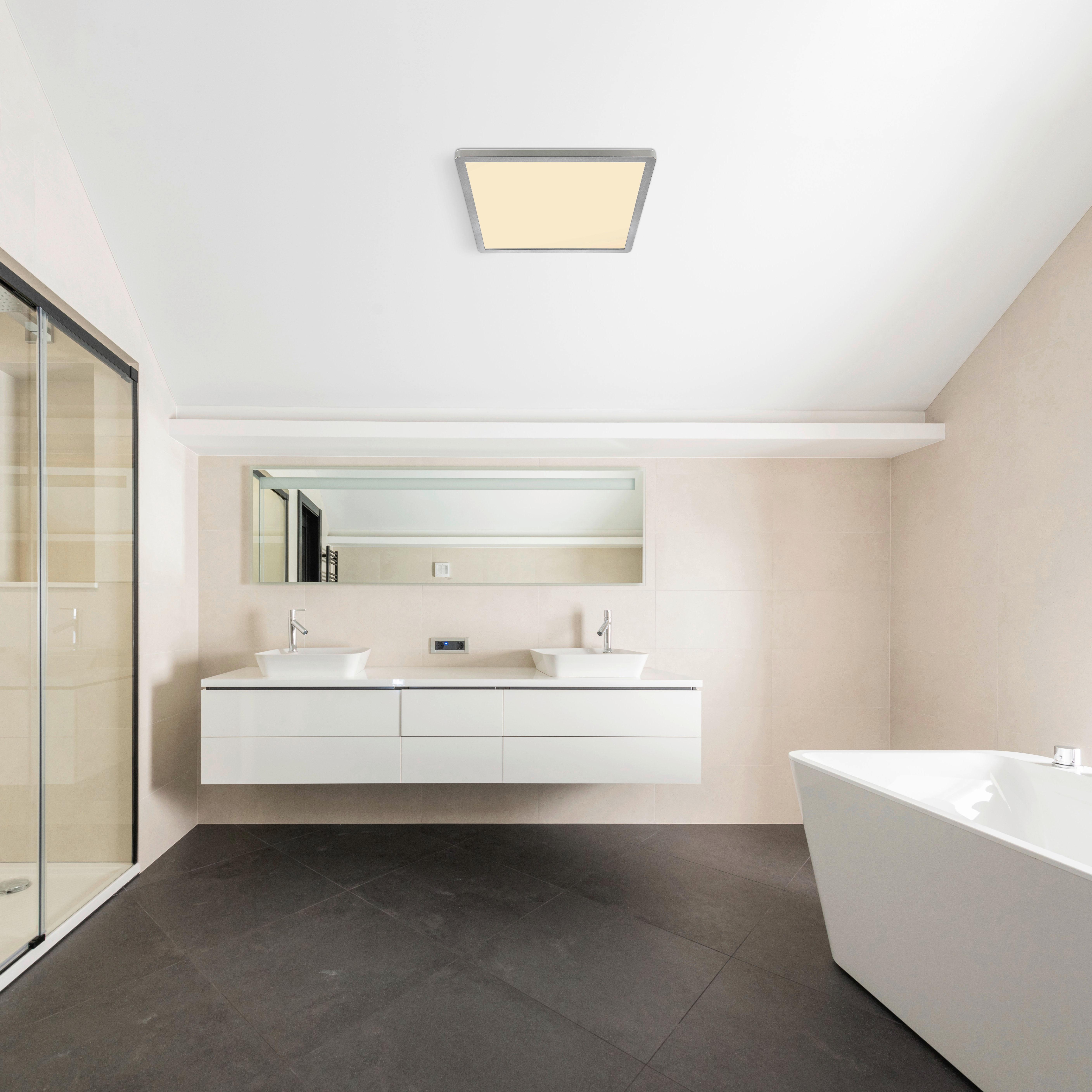 LED-Deckenleuchte Sapana Weiß/Nickelfarben max. 18 Watt - Opal/Weiß, KONVENTIONELL, Kunststoff (29,4/29,4/25cm) - Globo