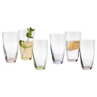 KOMPLET SZKŁA STOŁOWEGO 107 027 022 - różowy/zielony, Basics, szkło (350ml) - Novel