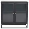 SIDEBOARD BAKAL - Schwarz, Design, Glas/Metall (85/85/40cm) - Livetastic