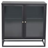 SIDEBOARD BAKAL - Schwarz, Design, Glas/Metall (85/85/40cm) - Livetastic
