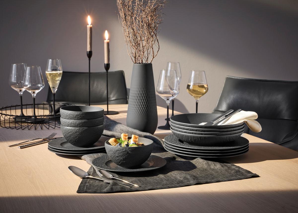 SERWIS OBIADOWO-ŚNIADANIOWY MANUFACTURE ROCK VILLEROY&BOCH - czarny, Design, ceramika - Villeroy & Boch