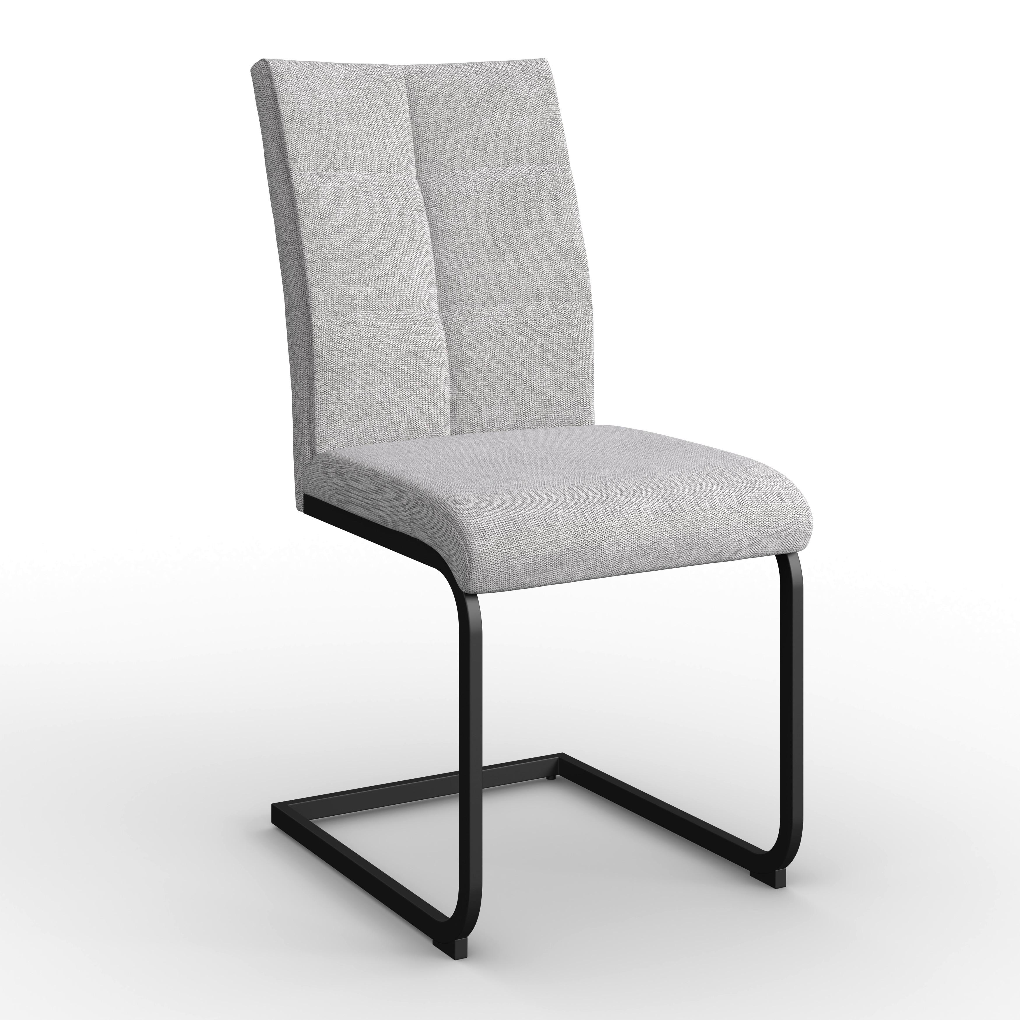 Schwingstuhl Colien Hellgrau Webstoff Gepolstert - Hellgrau/Schwarz, MODERN, Holz/Textil (46/94/62cm) - Bessagi Home