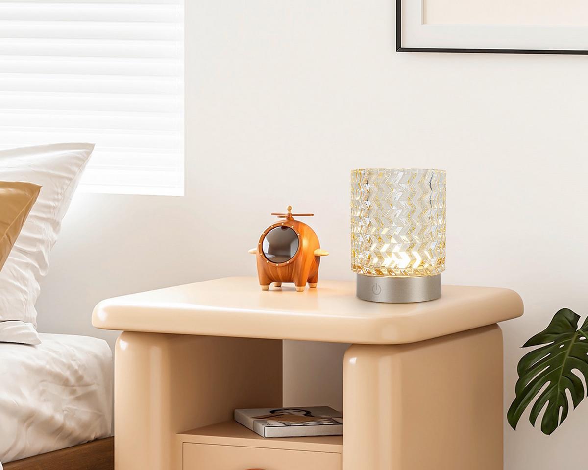 Stolna Punjiva Svjetiljka Ambu 11/14,5cm - cappuccino/boje jantara, Moderno, staklo/metal (11/14,5cm) - Mömax