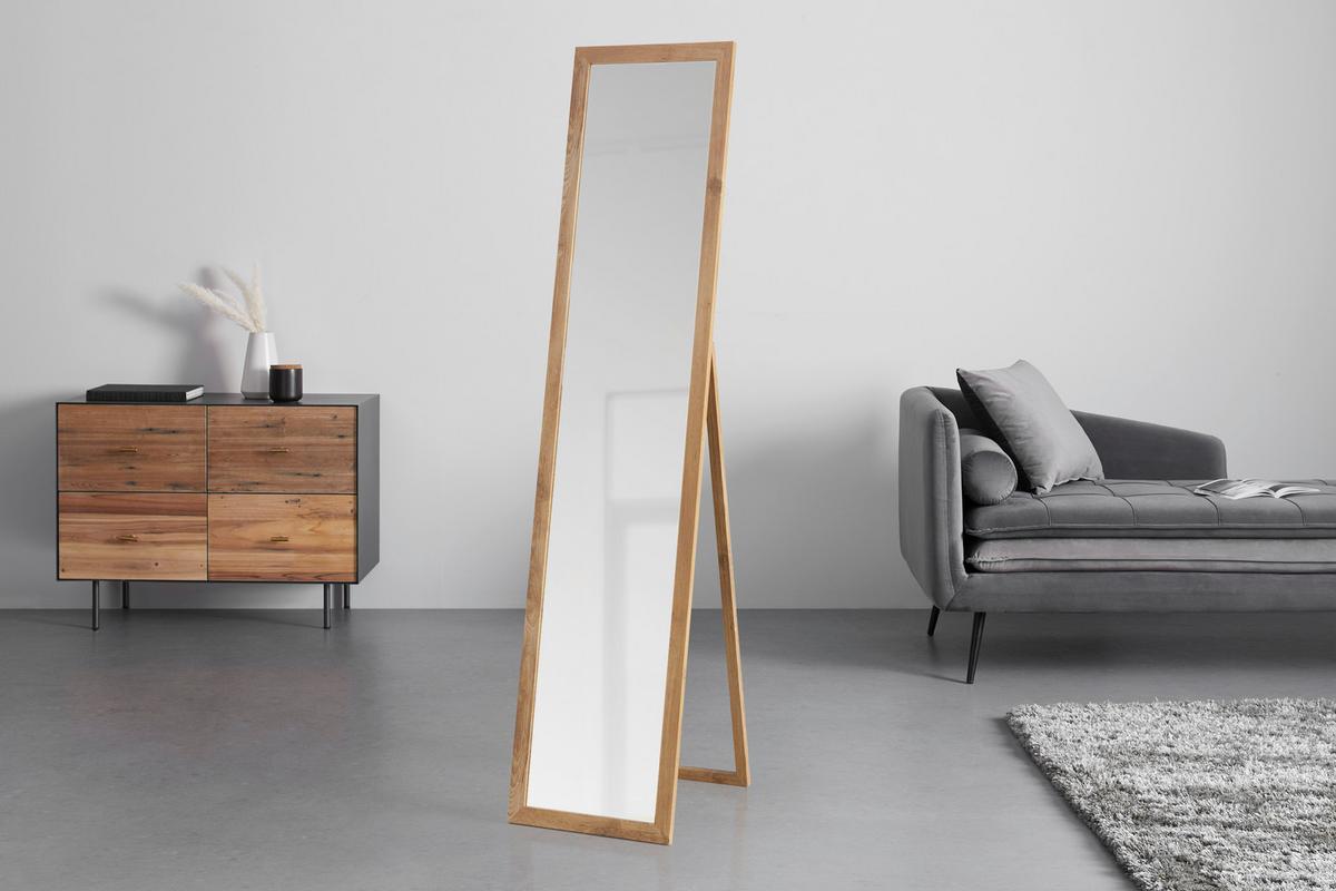 Podno Ogledalo Rio - boje hrasta, Moderno, staklo/drvni materijal (36/156/44cm) - Modern Living