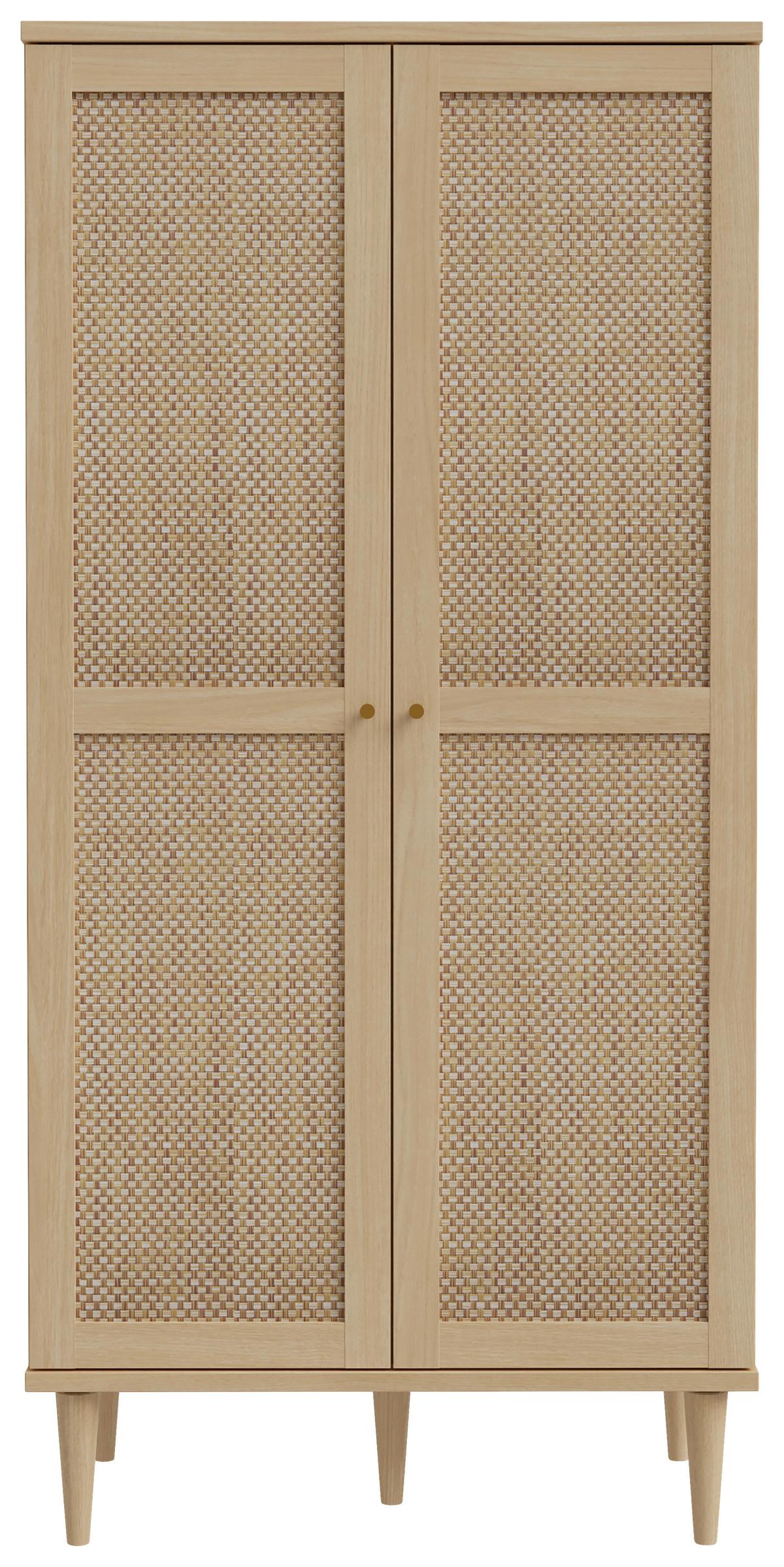 Ormar Calasetta - boje hrasta/zlatne boje, Natur, drvni materijal/metal (80,1/166,6/41,4cm) - Premium Living