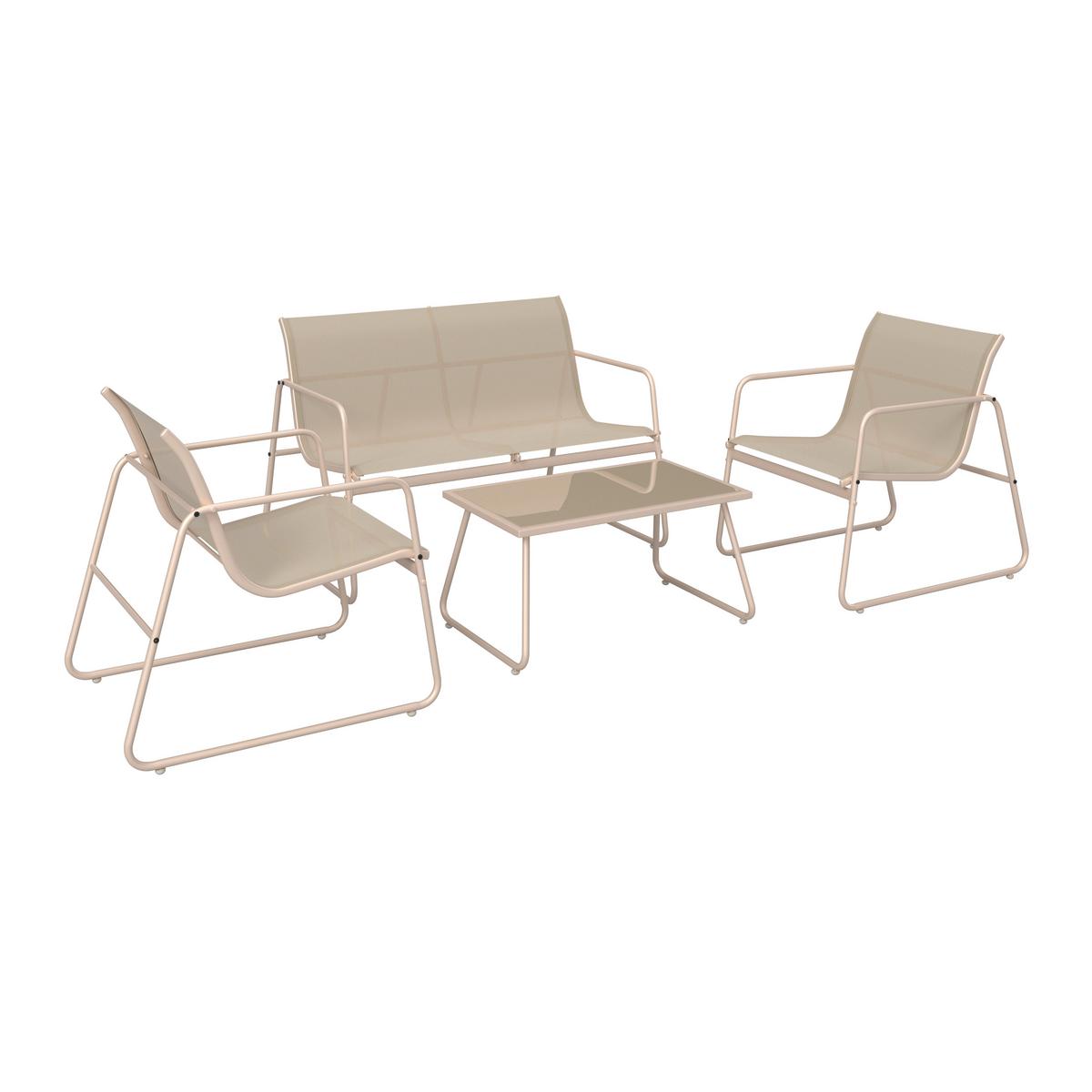 Set grădină Alin - crem, Modern, sticlă/metal (113/73/74cm) - Mömax
